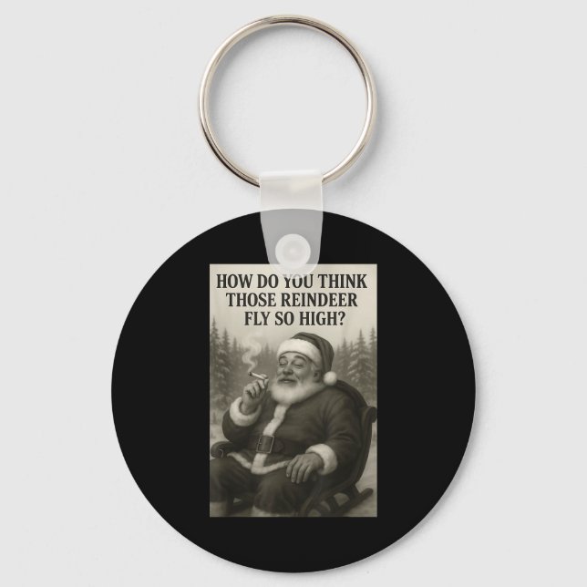 Porte-clés Cool Santa Claus Smoking Weed Christmas Quote  (Recto)