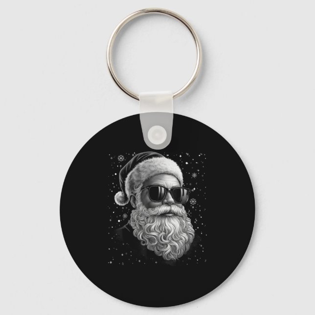 Porte-clés Cool Santa Face Beard &amp; Gles Christmas Funny M (Recto)