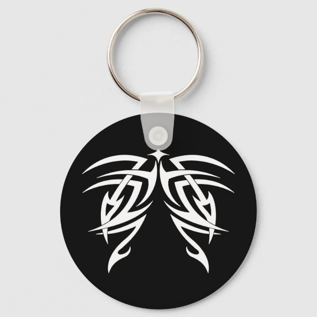 Porte-clés Cool Simple Elegant Classique Noir Blanc Tribal (Recto)