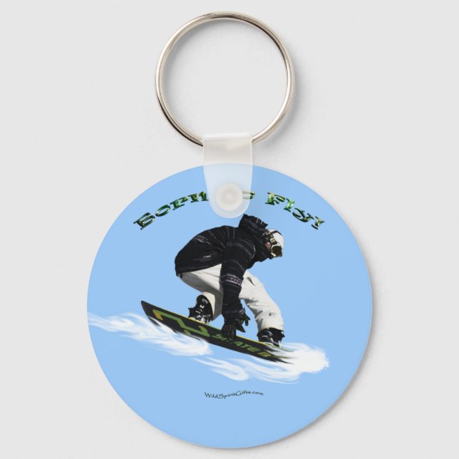 Porte-clés Cool Snow Boarder Winter Sports Theme (Recto)