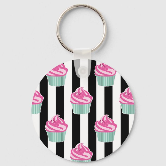 Porte-clés Cool tendance noir et blanc (Recto)