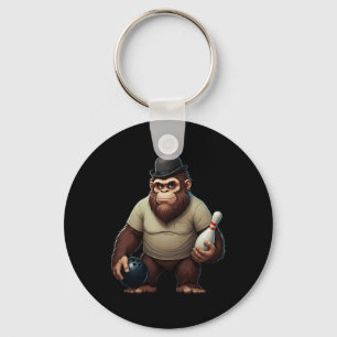 Porte-clés Cool vintage Bowler Bigfoot Sasquatch Yeti Bowling
