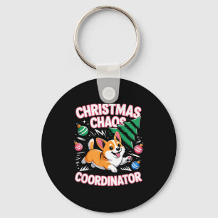 Porte-clés Coordonnateur de chaos de Noël Chien de Noël Drôle