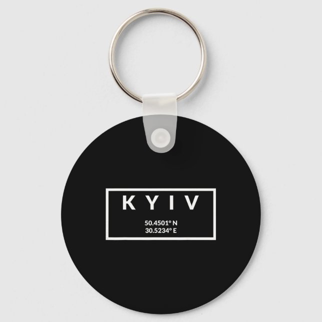 Porte-clés Coordonnées de la capitale de l'Ukraine - Kyiv 1  (Recto)