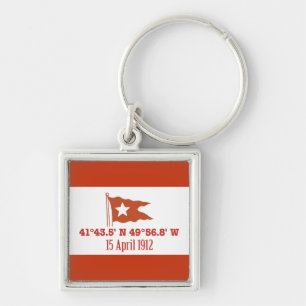 Porte-clés Coordonnées GPS du naufrage Titanic et drapeau de 