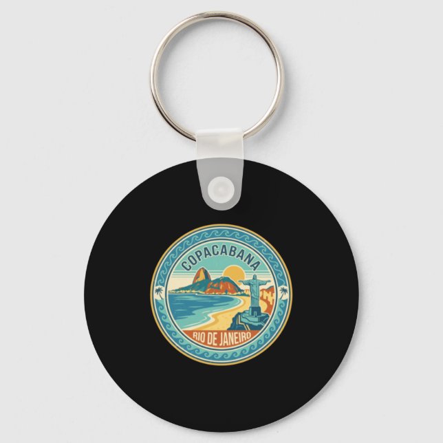 Porte-clés Copacabana Rio de Janeiro Brésil Plage Rétro (Recto)