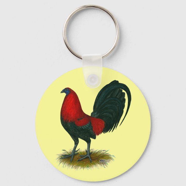 Porte-clés Coq américain : Brun Rouge (Recto)