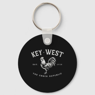 Porte-clés Coq de Key West drôle Poulet Lever de soleil Pêche