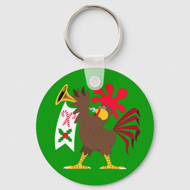Porte-clés Coq de Noël (Recto)