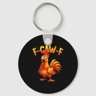 Porte-clés Coq drôle d'oiseau F Caw F Chuchoteur de poulet