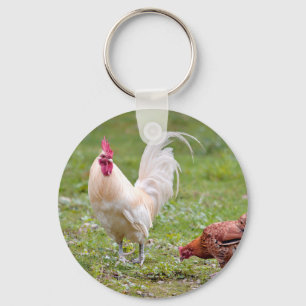 Porte-clés Coq et poule