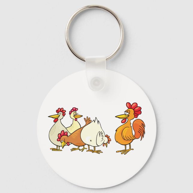 Porte-clés Coq Et Poules (Recto)