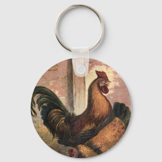 Porte-clés Coq rouge, haricots Brown et poussins pour bébés e