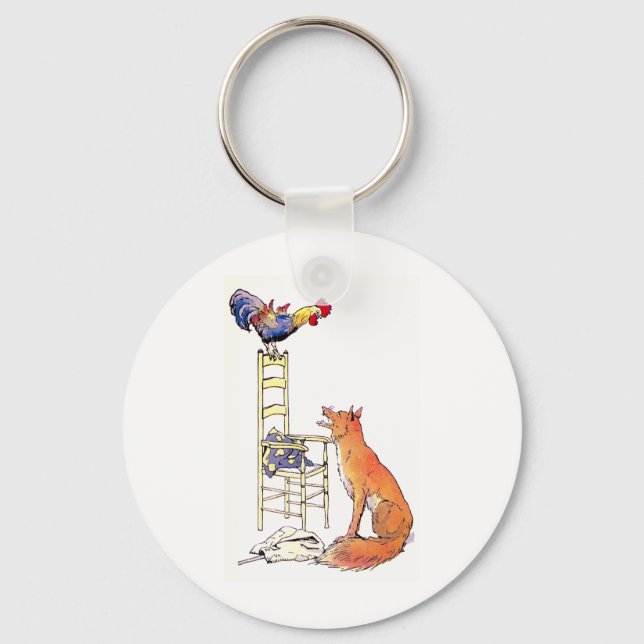 Porte-clés Coq sur chaise regardant vers le bas Fox (Recto)
