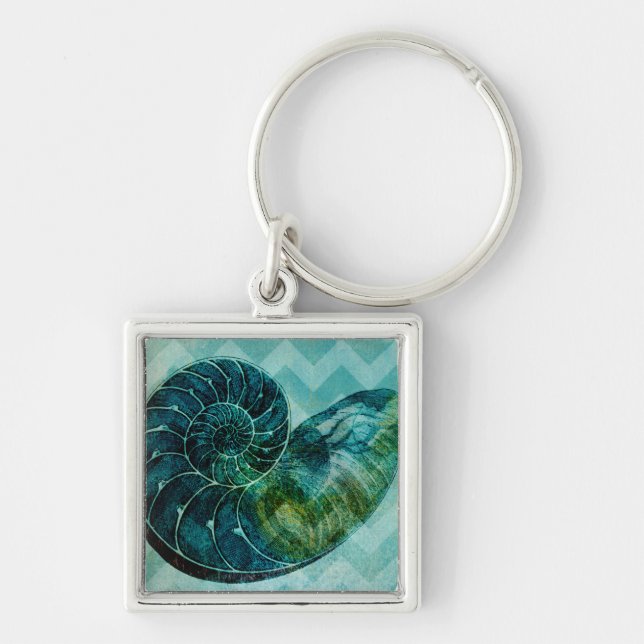 Porte-clés Coque spirale Turquoise (Devant)