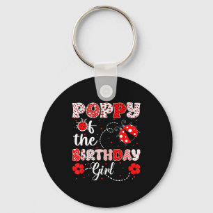 Porte-clés Coquelicot de la fille d'anniversaire - coccinelle