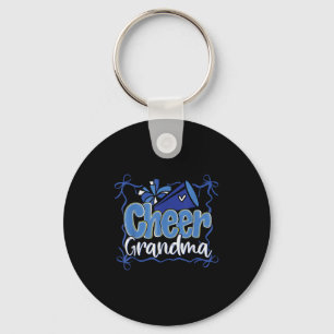 Porte-clés Coquette Bleue Pom Poms Bow Cheer Grand-mère G-ma