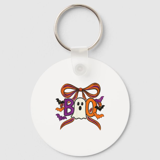 Porte-clés Coquette Boo Ghost Bow Cute Éffrayant Funny Hallow (Recto)