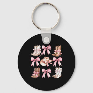 Porte-clés Coquette Bottes De Femme Avec Vaches Roses Esthéti