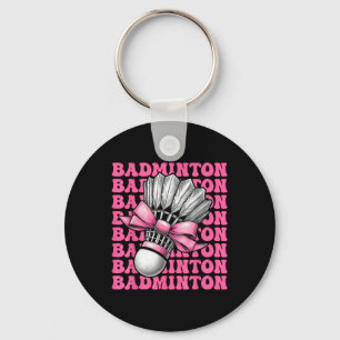 Porte-clés Coquette Bow Badminton Joueur Shuttle Girl Maman P