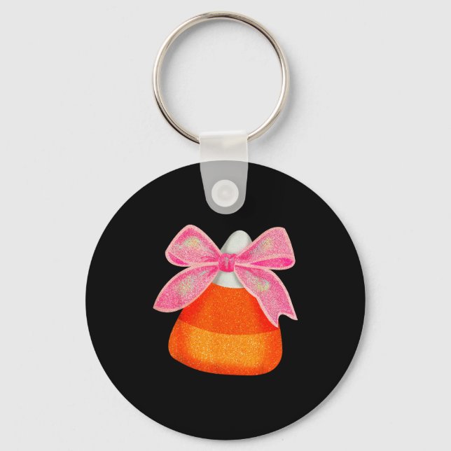 Porte-clés Coquette Bow Candy Corn Women Girls Kids Halloween (Recto)