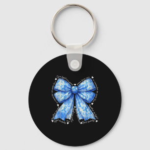 Porte-clés Coquette Bow En Novembre Nous Portons Bleu Pour Le