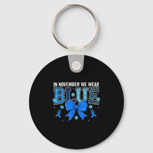 Porte-clés Coquette Bow En Novembre Nous Portons Ribbon Blue
