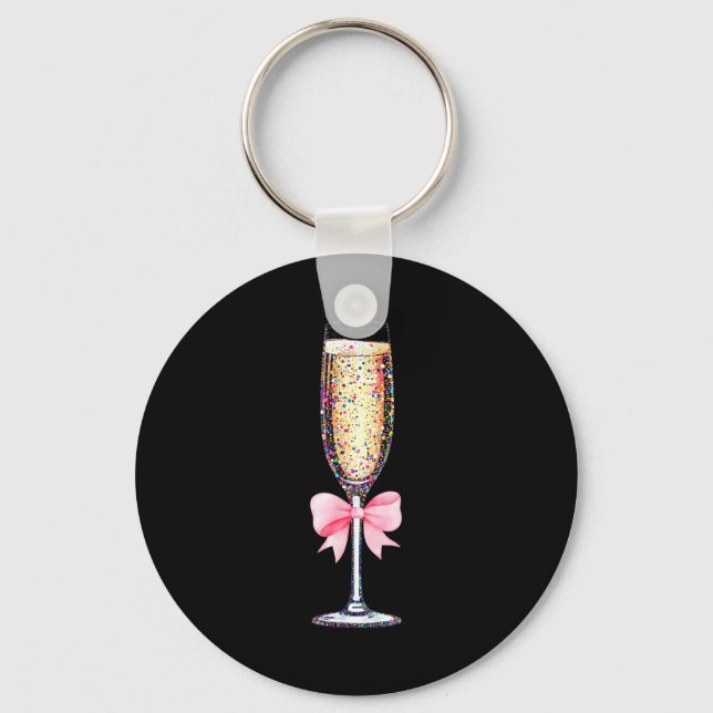Porte-clés Coquette Champagne Gl Happy New Year 2026 Party Wo (Recto)