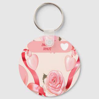 Porte-clés Coquette mignonne avec des roses, des coeurs et de