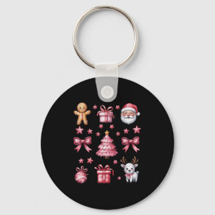 Porte-clés Coquette rose Bow Noël Arbre pain d'épices