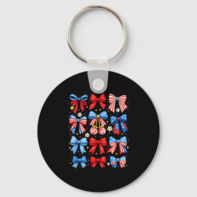 Porte-clés Coquette Rouge Blanc Bleu Patriotique (Recto)