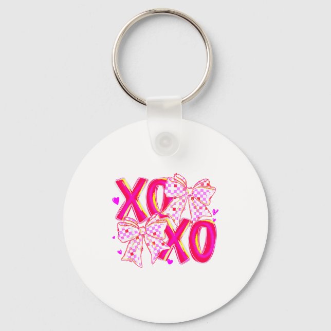 Porte-clés Coquette Valentine Xoxo Funny Valentine Bow Hearts (Recto)