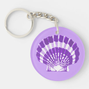Porte-clés Coquillage - violet et blanc