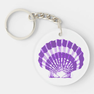 Porte-clés Coquillage - violet et blanc