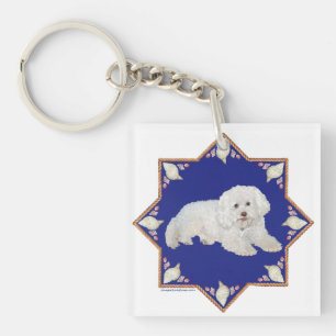 Porte-clés Coquillages Bichon Frise