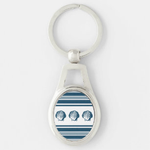 Porte-clés Coquillages et rayures