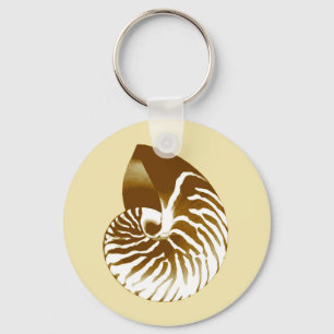 Porte-clés Coquille de Nautilus - brun, blanc et beige