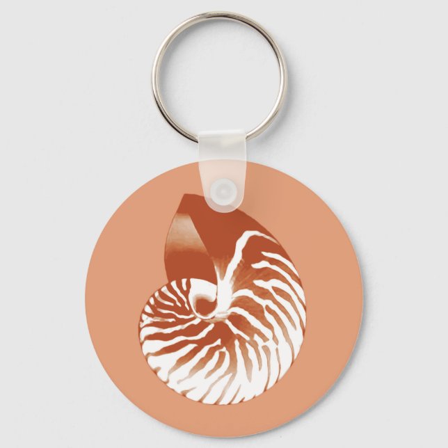 Porte-clés Coquille de Nautilus - terre cuite et blanc (Recto)