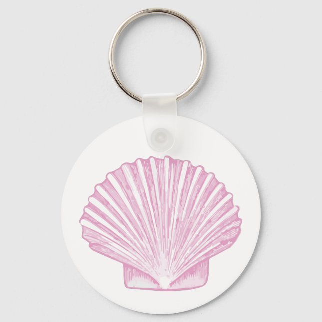 Porte-clés Coquille Saint-Jacques Rose Côtière (Recto)