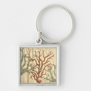 Porte-clés Corail en bois et petit