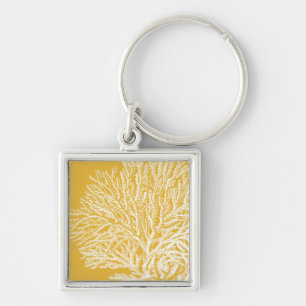 Porte-clés Corail jaune et blanc