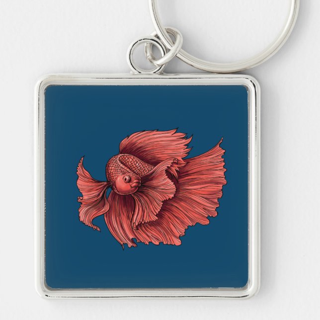 Porte-clés Coral Siamese combat le poisson (Devant)
