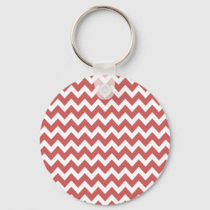 Porte-clés Coral Zigzag Chevron Stripes