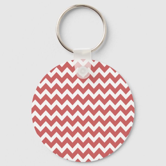 Porte-clés Coral Zigzag Chevron Stripes (Recto)