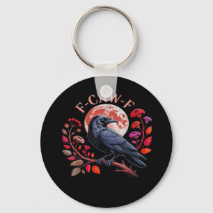 Porte-clés Corbeau drôle F-Caw-F Graphique Vintage surdimensi