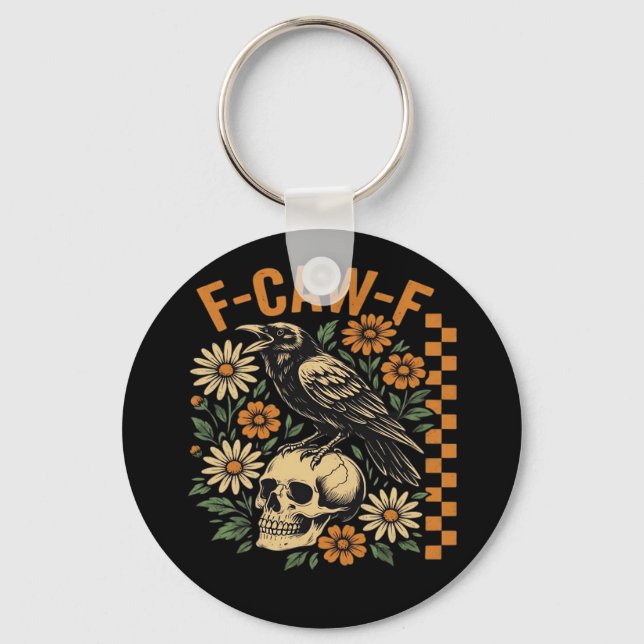 Porte-clés Corbeau F-Caw-F Cool Unique (Recto)