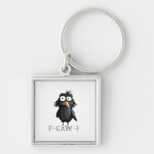 Porte-clés Corbeau, F-Caw-F Drôle d'oiseau F-Caw-F Vache Humo