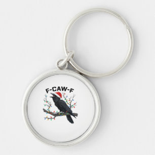 Porte-clés Corbeau F-Caw-F Drôle Rétro Lumières de Noël Chape
