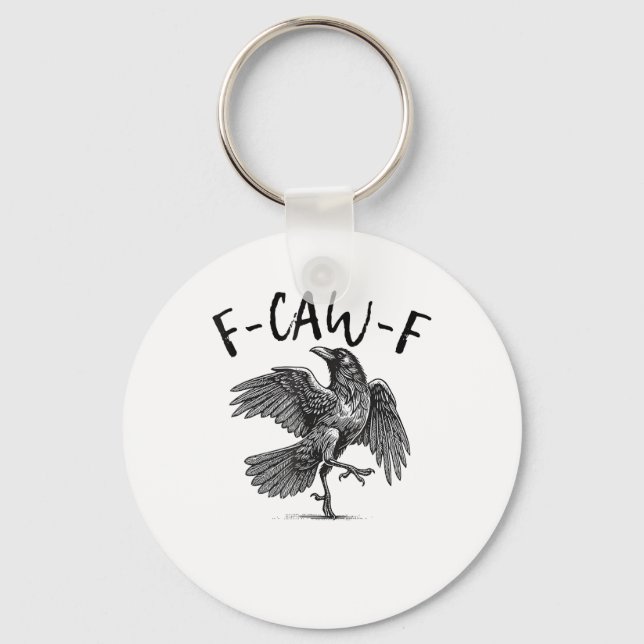 Porte-clés Corbeau, F-Caw-F Oiseau drôle (Recto)