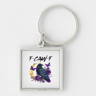 Porte-clés Corbeau F Caw F Oiseau Drôle Lune Design Gothique